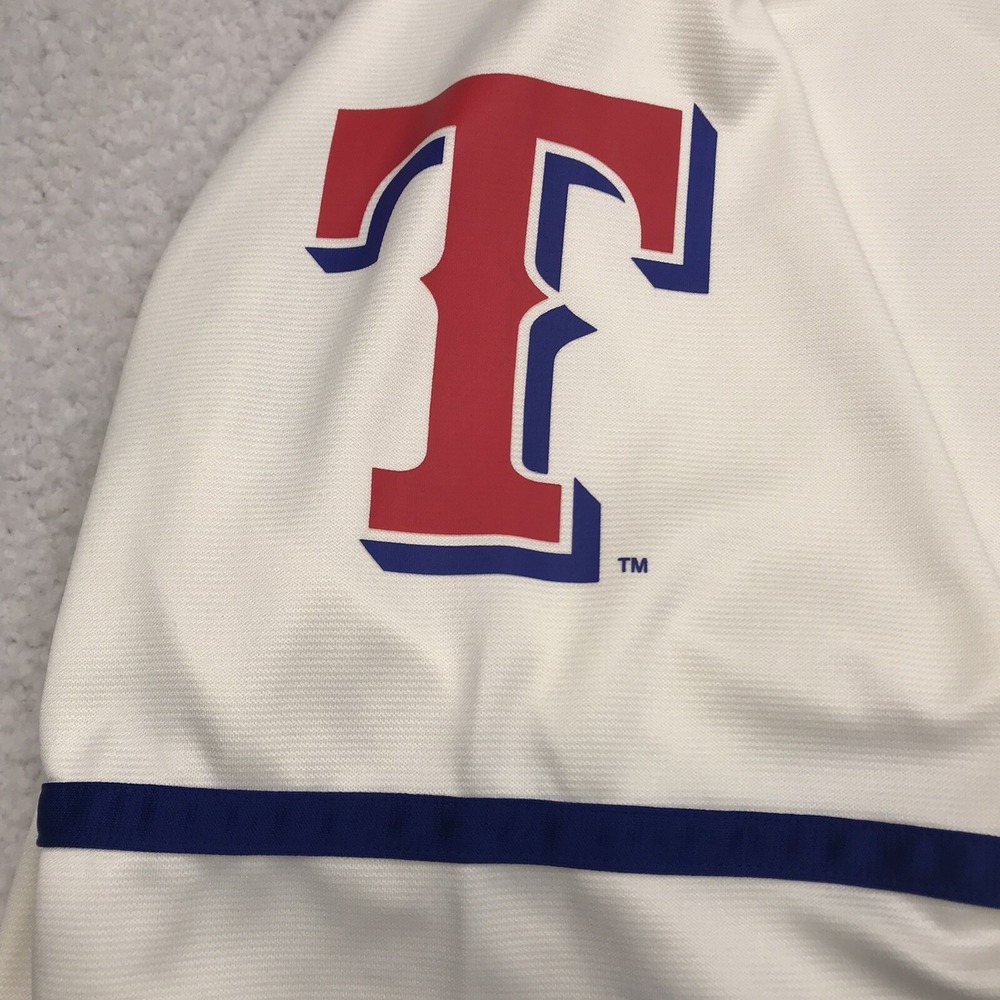 Texas Rangers Jersey Mens 2XL (50-52) White Buttons MLB Baseball Dynasty RARE - Picture 9 of 14